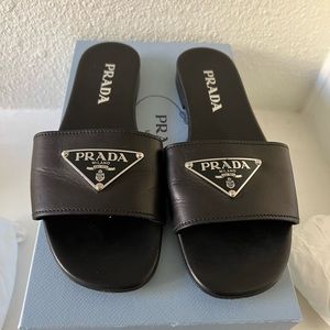 Prada Leather Slides